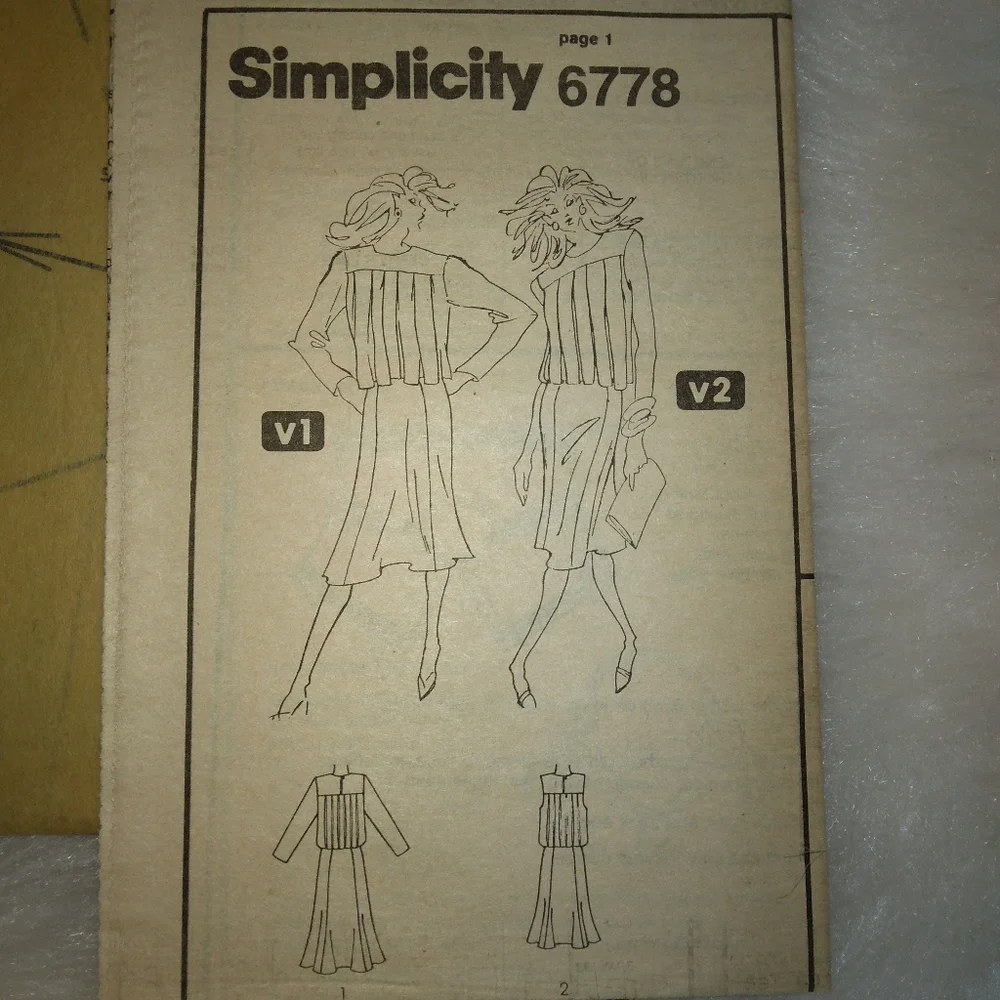 SIMPLICITY 6778 Sz 8 Diana Ross Dress Misses gore trumpet skirt box plea